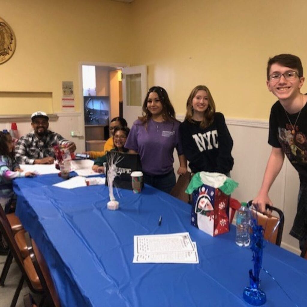 community group members doing service