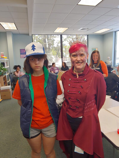 costumed students at fall festival
