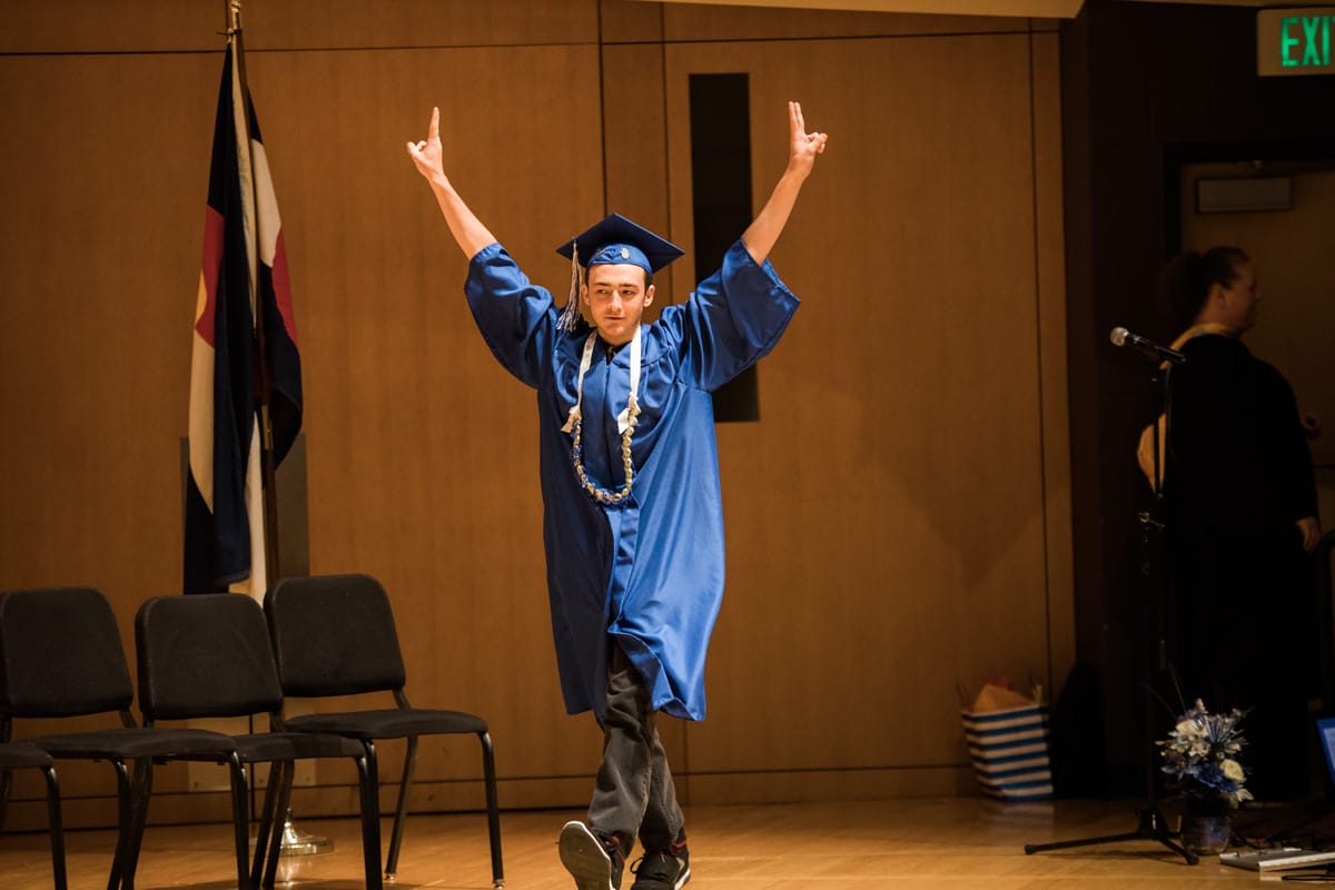 Happy student graduating